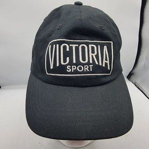 Victoria Sport Hat Cap Strap Back Adults Black Adjustable Logo